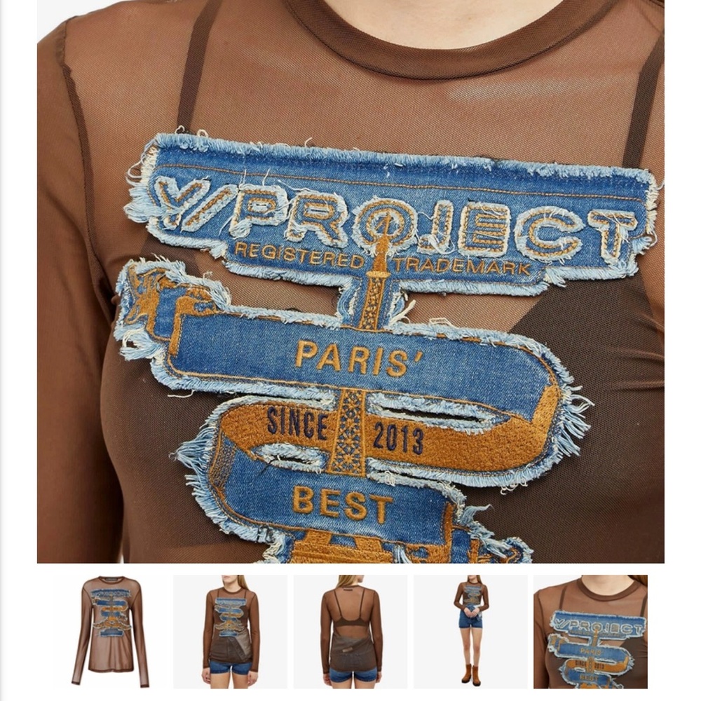 NWT Y/Project Brown Mesh Women’s Top Size M **BRAND NEW**